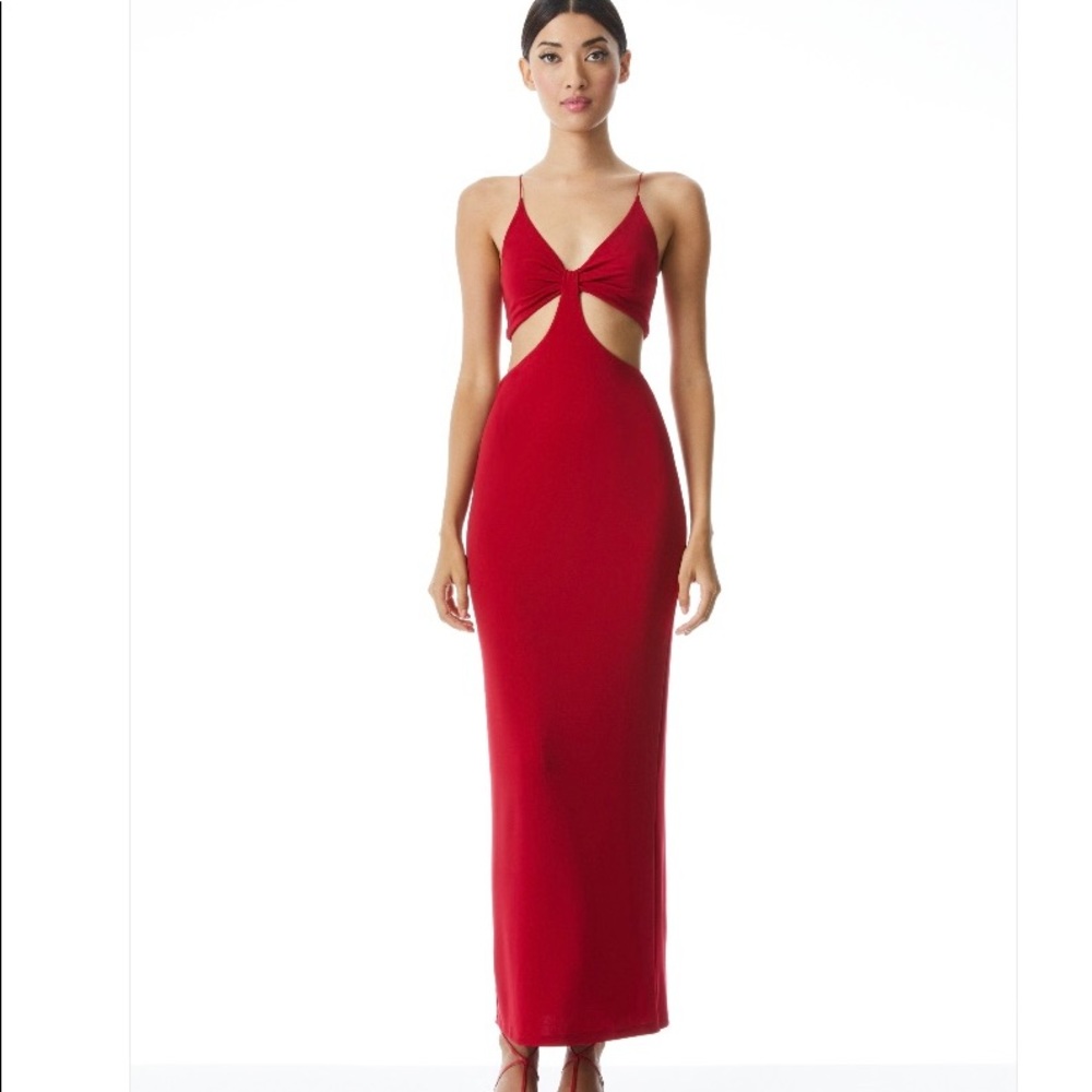 Alice and Olivia Red Havana Cut Out Maxi Dress BRAND NEW WITH TAGS